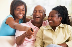 Family Watching Television Together